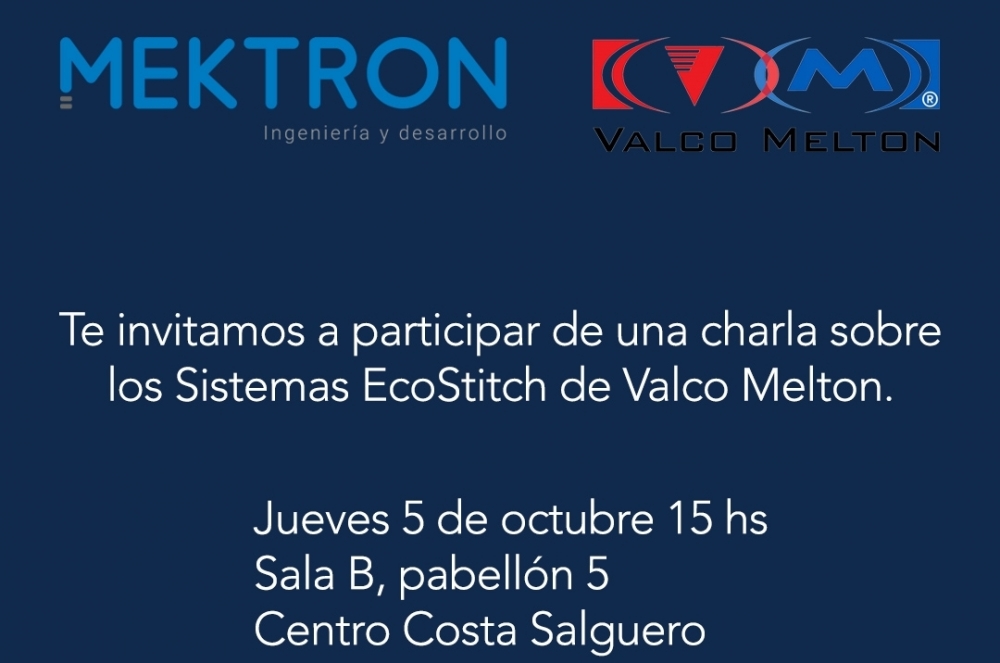 Charla sobre sistemas EcoStitch de Valco Melton
